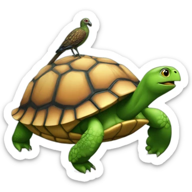 Oiseau sur tortue sticker