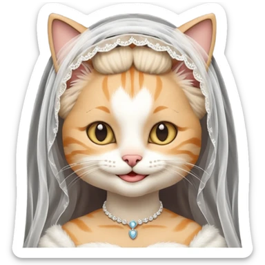 cat bride  sticker