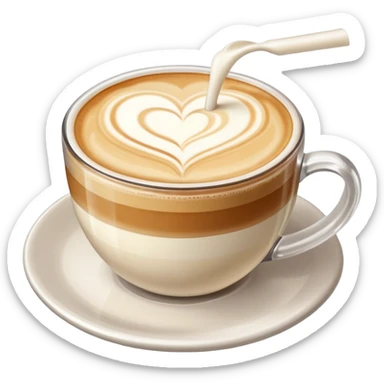 Latte art sin la taza, solo el diseño con leche sticker