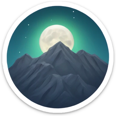 Mountain moon sticker