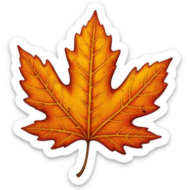 emoji of fall leaf sticker