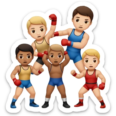 élèves quicoopèrent en faisant su sportde lutte sticker