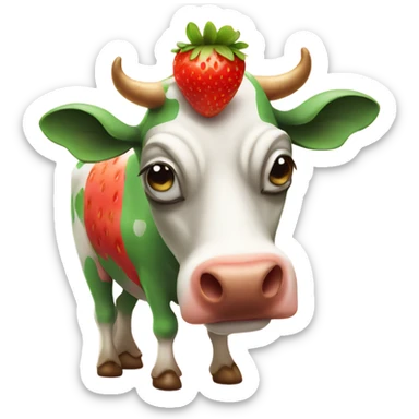 Strawberry cow sticker