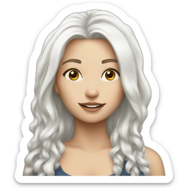 attractive, female, white hair sticker