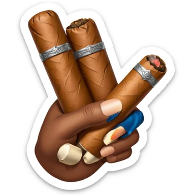 a hand holding a cigar sticker