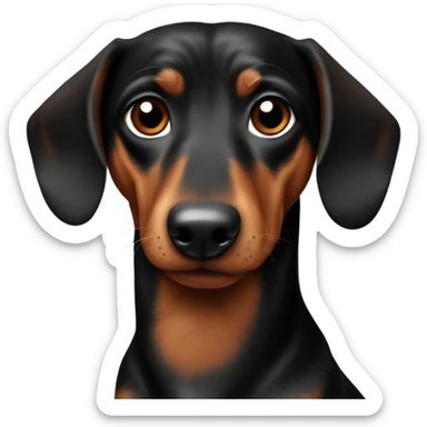daschund black and brown sticker