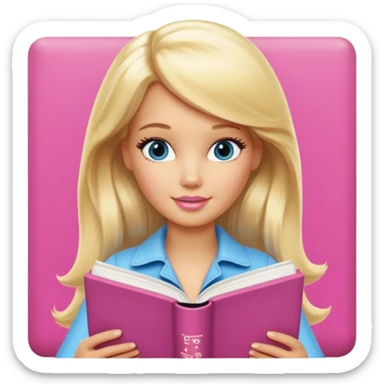 barbie reading huge philosophy book sticker