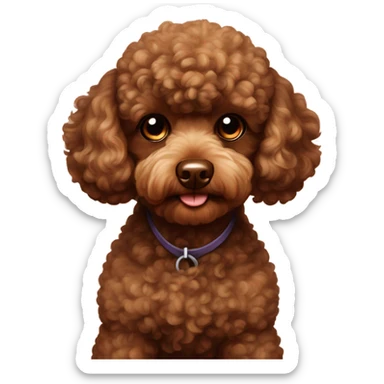 Dark a brown toy poodle reputation era and a light brown toy poodle sticker