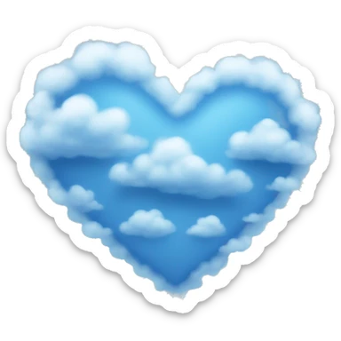 Blue cloudy heart sticker