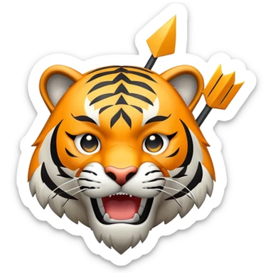 tiger face Stonks meme with arrow going up for Twitch emote sticker