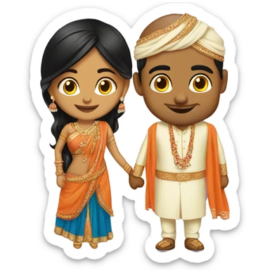 Wedding gujarati Indian couples sticker