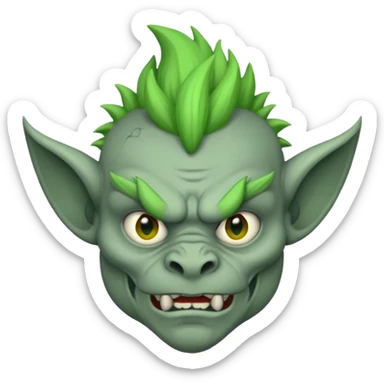 a Gargoyle with green mohawk hair sticker