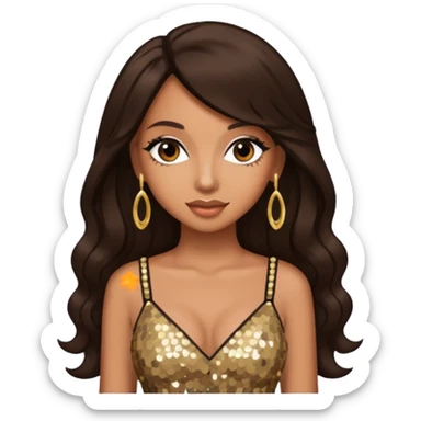 Mya, R&B Singer with long dark brown hair  sticker