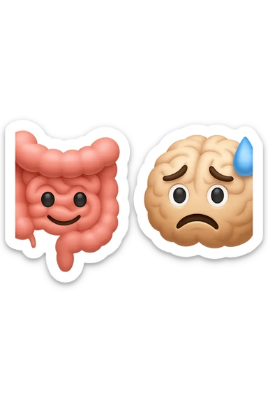emoji 3d stile iphone di intestino e cervello stressato 3d sticker