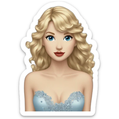 taylor swift blonde crown blue eyes sticker