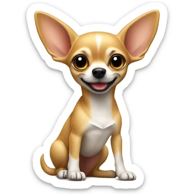 Un Chihuahua montado en una jirafa  sticker