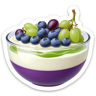 yoghurt bowl with grapes and blueberries sticker