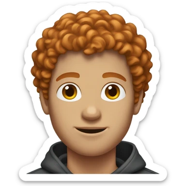 ginger male college student tall curly hair no facial hair  sticker