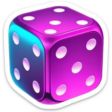 neon cyberpunk dice sticker