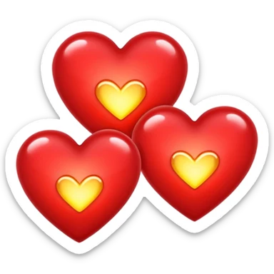 Red hearts glimmering lights  sticker