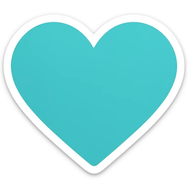 turquoise heart on a white background sticker