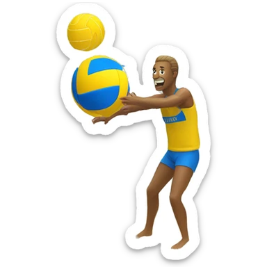 Yellow Blue Beachvolleyball  sticker
