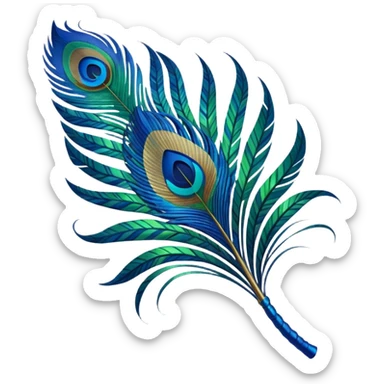 stylized peacock feather sticker