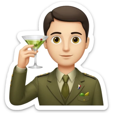 Emoji of a guy respectfully saluting by rising glass of martini cocktail like this 🍸 sticker