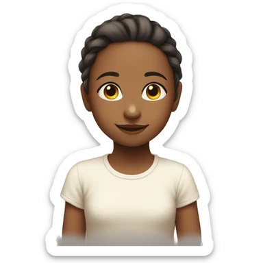 smiling girl looking down with baby indoors sticker