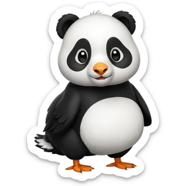 Goose and panda mix sticker