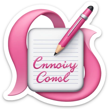 writing pink girly sticker