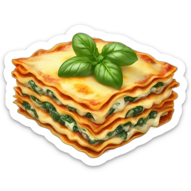 Lasagna with spinach sticker