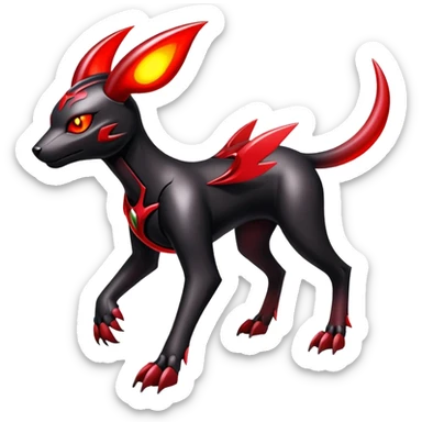 Shiny Gothic Exotic Futuristic Houndoom-Genesect-Torracat-Pokémon-Fakémon-hybrid-creature sticker