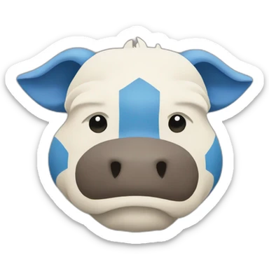 appa from the last Airbender with blue arrow sticker