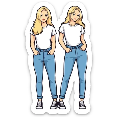 Take out the man in middle  Two people together, a 35 year-old tall muscular man with brown hair and a shorter blonde woman long hair also very good shape getting married next month. I don’t want them in wedding garb jeans and a T-shirt that show off their bodies would be best. sticker