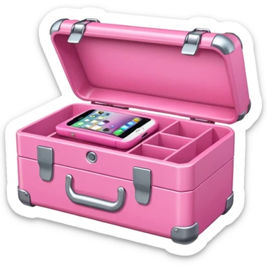 girly cellphone with a pink toolbox sticker