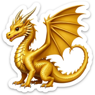 Fourth wing andarna, gold dragon sticker