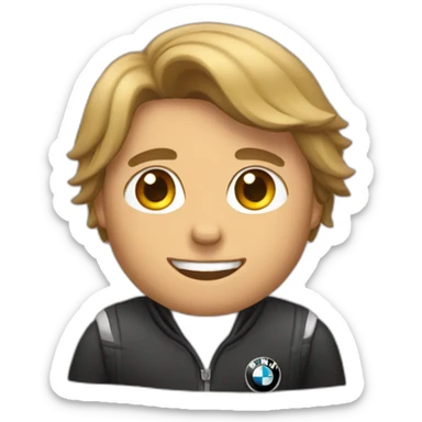 My finish boyfriend sitting in a bmw car sticker