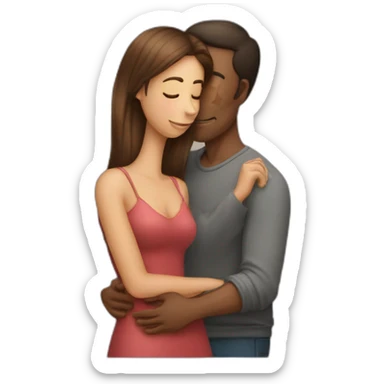 Une femme fait un bisous sur la joue d'un homme sticker