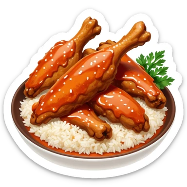 chicken wings buffalo with rice sticker