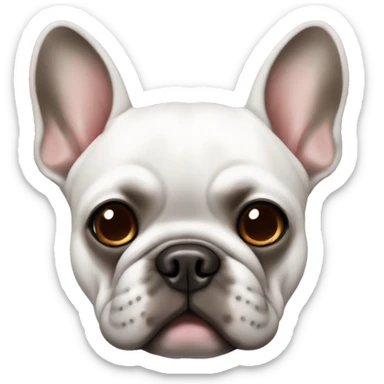 French bulldog white with brown on both sides of face and grey eyes sticker