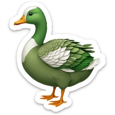 Make an emoji for a goose that's green (dominant colour #39C700). Use the existing goose emoji for inspiration. Show the whole body. Make the goose look like it's going somewhere

It has to be a goose that was dyed green, don't make it look like a duck please. sticker