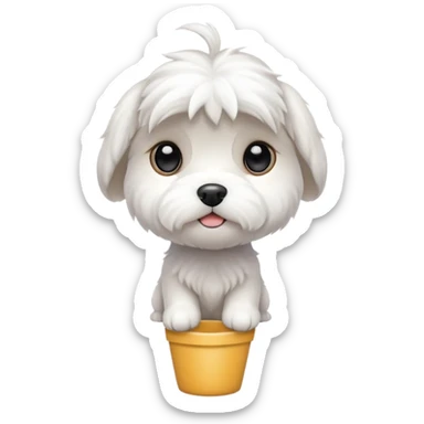 white maltese puppy  sticker
