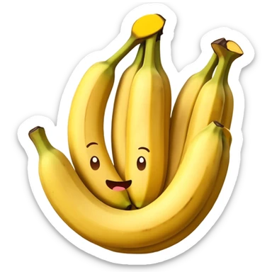 Panquecas em um prato redondo com rodelas de banana, em forma de emoji sticker