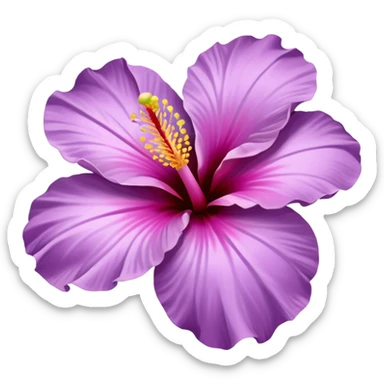 single lilac hibiscus blossom facing left in png form  sticker