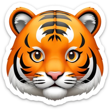 tiger face with OMG speech bubble for Twitch emote sticker