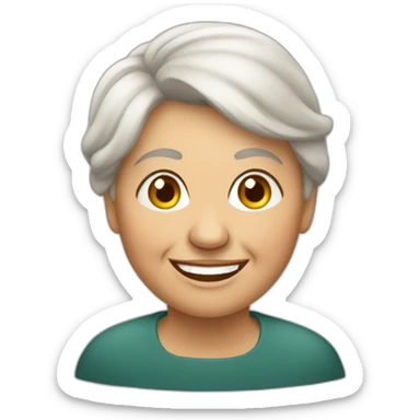 Old latvian woman with short hair smiling sticker
