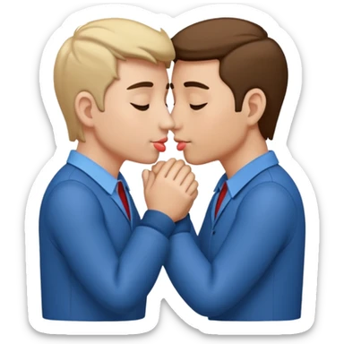make 2 seductive men kissing and holding hands sticker