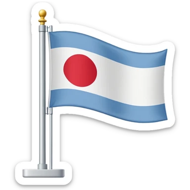 flagpole with a flag that says HELP, simple, clear sticker