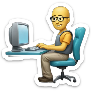 a computer geek and waiting for payment sticker